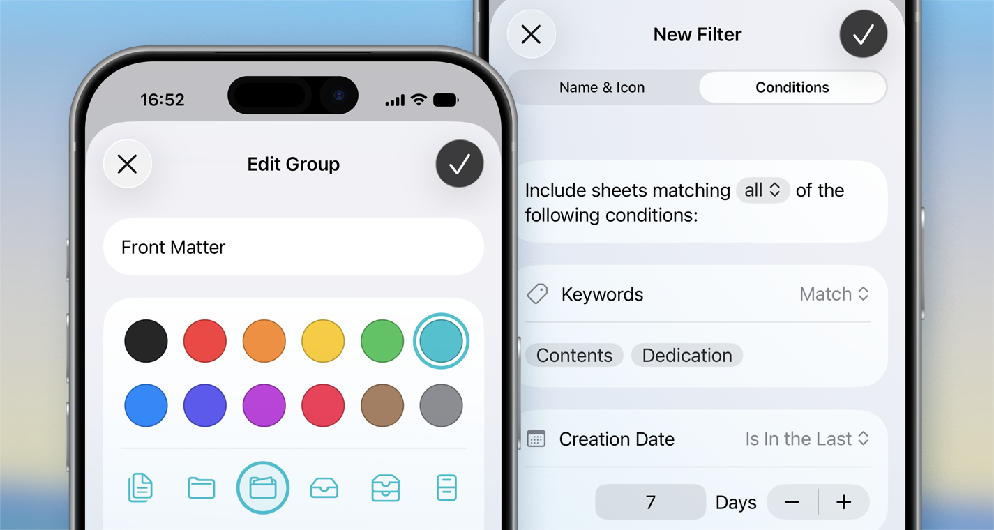 Redesigned Project, Group & Filter Management